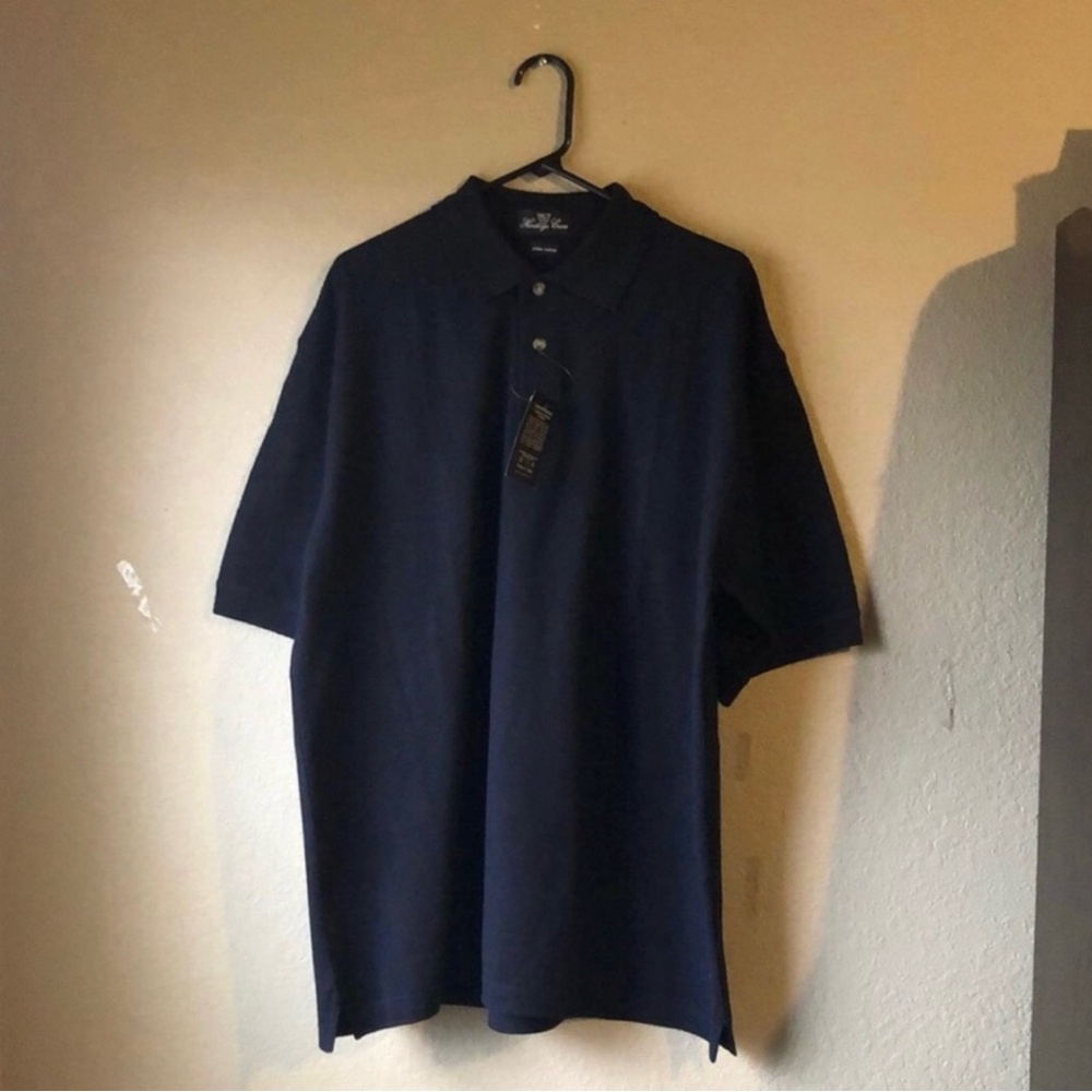 New Heritage Cross Shirt Men’s Navy Blue Short Sleeve Polo Casual Preppy Top XL